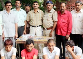 Four accused arrested by the local police for robbery and murder in Gurgaon