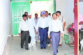 Officials of the CBI come out of the Dera Sacha Sauda building in Sirsa