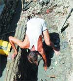MC worker clears sewage in Mustafabad, affected by 