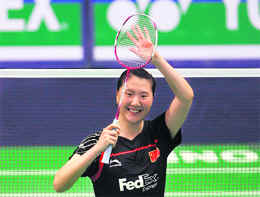 Chinas Lu Lan, who won the womens singles title in the championship