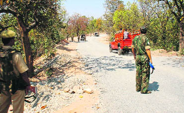 CRPF personnel have to maintain a tight vigil whenever a caravan carries essential supplies 