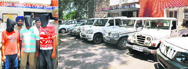 The accused in Chandigarh Police custody on Sunday.