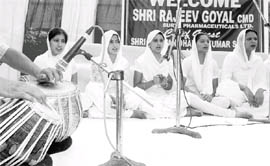 Students of GCG perform during annual function at Aggarsain Hospital in Patiala on Sunday.