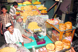 With the holy month of Ramzan having begun on Sunday, shops selling various food items have come up at Inamullah Building, a Muslim localitiy in Dehradun.