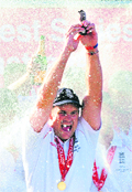 England captain Andrew Strauss with the Ashes Urn after beating Australia in the fifth and final Test in London on Sunday. This is Englands only second Ashes win in the last 20 years. 