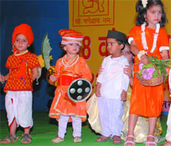 Students perform on the occasion of Ganesh Chaturthi at DLF Phase-I in Gurgaon on Monday.