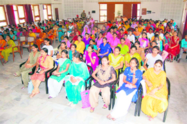 Girls get tips on beauty at a workshop in Sirsa.