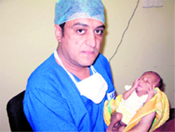 Baby Dev with Dr Arun Saroha of the Artemis Health Institute in Gurgaon.