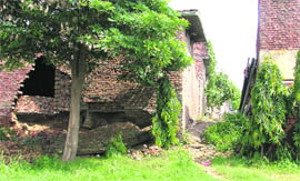A portion of the boundary wall around the Urban Estate, Phase I, in Dugri, pulled down by residents of an adjoining colony, has not been reconstructed for the last over one year in Ludhiana. 