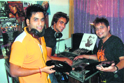 Play on: Dj Vishal (left) with his students, DJ Aadi and Yash