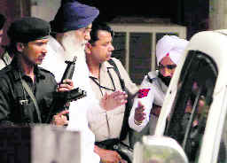 Punjab Chief Minister Parkash Singh Badal in the District Courts in Chandigarh on Tuesday.