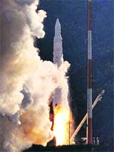 South Koreas first space rocket, takes off from the launch pad at the Naro Space Center, at a beach in Goheung, south of Seoul 
