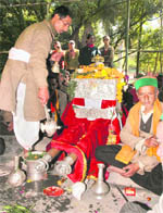 The palanquin of Mahaasu Devta being brought to Dehradun from a Jaunsar temple.