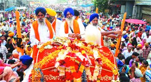 The marriage procession of Guru Nanak Dev in Batala on Wednesday. 