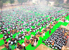 A havan being held in DAV Public School, Thermal Colony, Panipat.