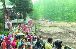 People at the Dal lake fair in Tota Rani village near Dharamsala