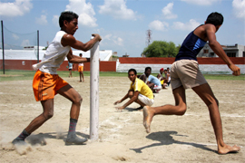 Kho Kho teams slug it out on the second day of the rural sports meet at the Sports Stadium in Bathinda. The sports meet will conclude today.