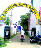 The main entrance of Government Accidental Hospital in Vijaypur on the Jammu-Pathankot National Highway.