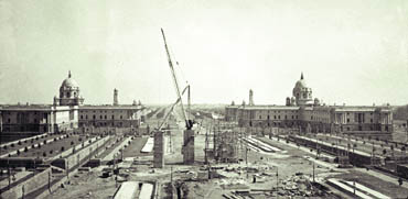 A view of the North and South Block buildings 