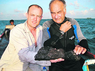 Klaus Keppler and his partner Martin Wenzels show their find