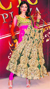 Simran Kaur Mundi showcases a lehenga that costs Rs seven lakhs. 