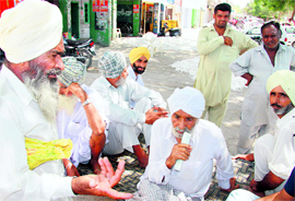 Worried over the low sale price of cotton, farmers express their grievances at the Bathinda grain market on Saturday.