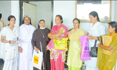 Parents and teachers outside the District Welfare Office in Jalandhar on Monday.