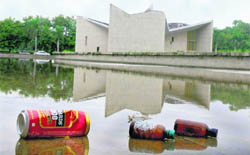 A beer can lying at the Student Centre, Panjab University, in Chandigarh.