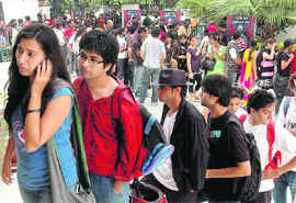 Contestants line up for the auditions of Dance Premier League.