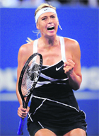 Maria Sharapova celebrates a point on Tuesday. 