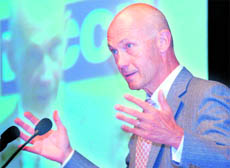 Director-General of WTO, Pascal Lamy addresses opening session of the WTO meet in New Delhi on Thursday.