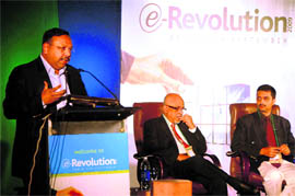 Delegates during the inaugural session of the e-revolution conference in Chandigarh on Thursday.