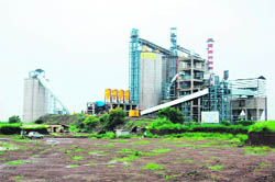 The JP Cement plant coming up at Bagheri village on Punjab-Himachal border. 