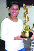 Kritika Sharma with her trophy.