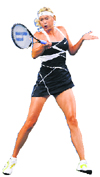 Maria Sharapova plays a shot on Thursday.