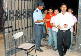 Security persons deployed at the PCA Stadium check only the tickets, with no arrangement for the metal detector.