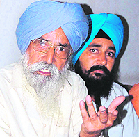 Dalbir Singh, patron, Khalra Mission Organisation, at a press conference in Amritsar on Sunday.