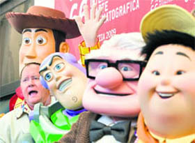 U.S. director John Lasseter poses during a photocall at the 66th Venice Film Festival on Sunday. Lasseter along with other US directors Andrew Stanton, Pete Docter, Lee Unkrich and Brad Bird will receive the Golden Lion for Lifetime Achievement at the 66th Venice Film Festival.
