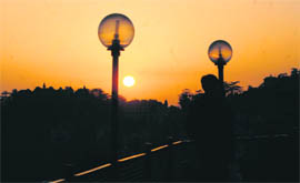 A view of the sunset in Shimla.