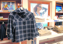 Checkmade: This navy blue check coat in the winter collection of Nautica-17 is smartness teamed with warmth.