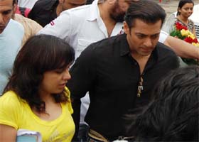 Salman Khan in Gurgaon on Wednesday to attend the auditions of an upcoming reality TV show
