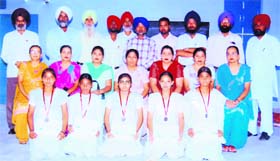 The winning kho-kho team pose for a photograph in Ludhiana