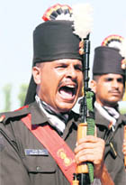 Jawans pay homage to Abdul Hamid, hero of battle of Assal Uttar in Khemkaran sector on Wednesday.