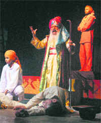 Punjabi play Ram Mohammd Singh Azad being staged in Chandigarh on Thursday. 