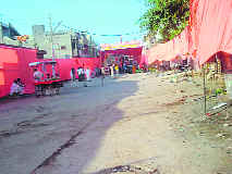 A road outside Geeta Bhawan in Kaithal which was closed for a religious function recently.