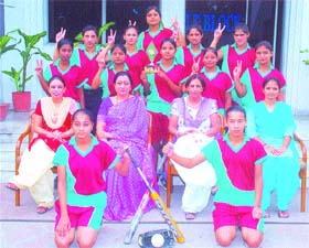 The softball team of KMV Collegiate Senior Secondary School which won a district tournament