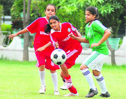 A match in progress in Ludhiana on Thursday. 