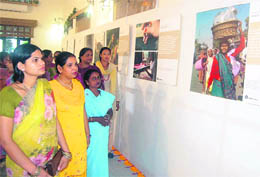 Visitors at the exhibition in Dehradun on Friday.