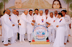 Rajasthan information minister Ashok Bairwa addressing the media conference at Abu Road on Saturday.  