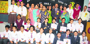 Prize winners of the MHRA Youth Festival 2009-10 posing at Dharamsala on Saturday.